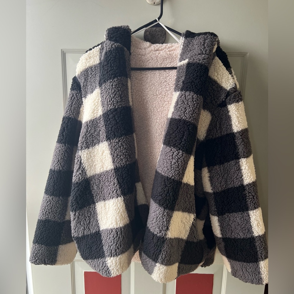 Plaid Sherpa jacket